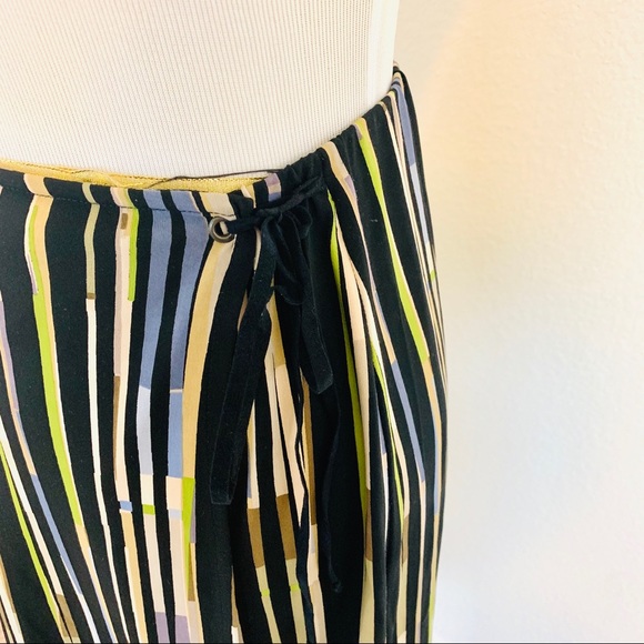 BCBGMaxazria Multi Stripe Faux Wrap Skirt - Picture 4 of 8